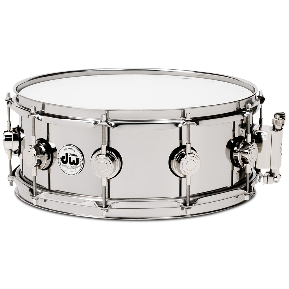 DW Collector's Series Metal Snare Drum Thin 1mm Stainless Steel Smooth Finish - 5.5x13
