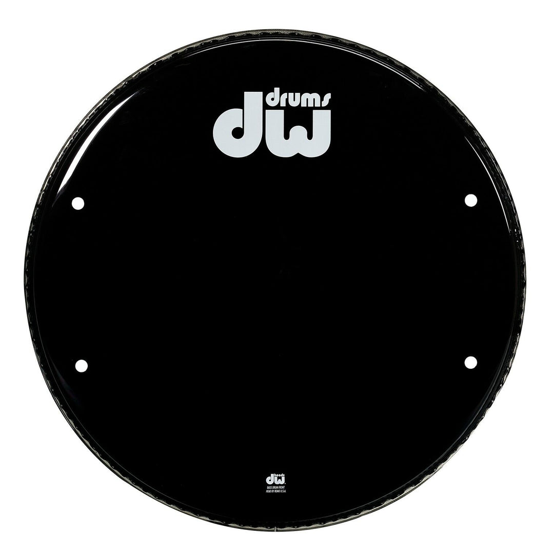DW DRDHGB16K Gloss Black Bass Drum Head - 16”