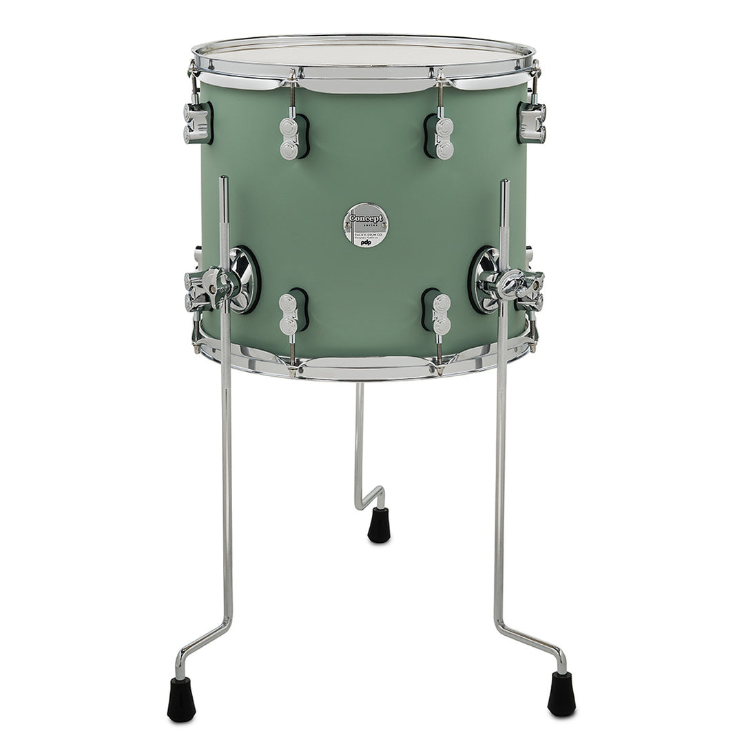 PDP Concept Maple Finish Ply 12x14 Floor Tom w/ Chrome Hardware - Satin Seafoam
