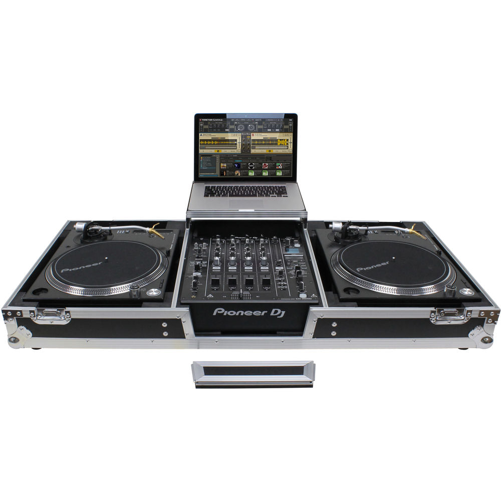 Odyssey FZGSLBM12WR Flight Zone Low Profile Glide Style DJ Coffin for 12” Mixer, 2x Turntables (Battle) & 2U Rack
