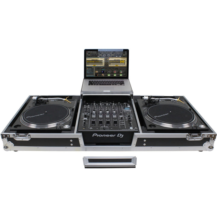 Odyssey FZGSLBM12WR Flight Zone Low Profile Glide Style DJ Coffin for 12” Mixer, 2x Turntables (Battle) & 2U Rack