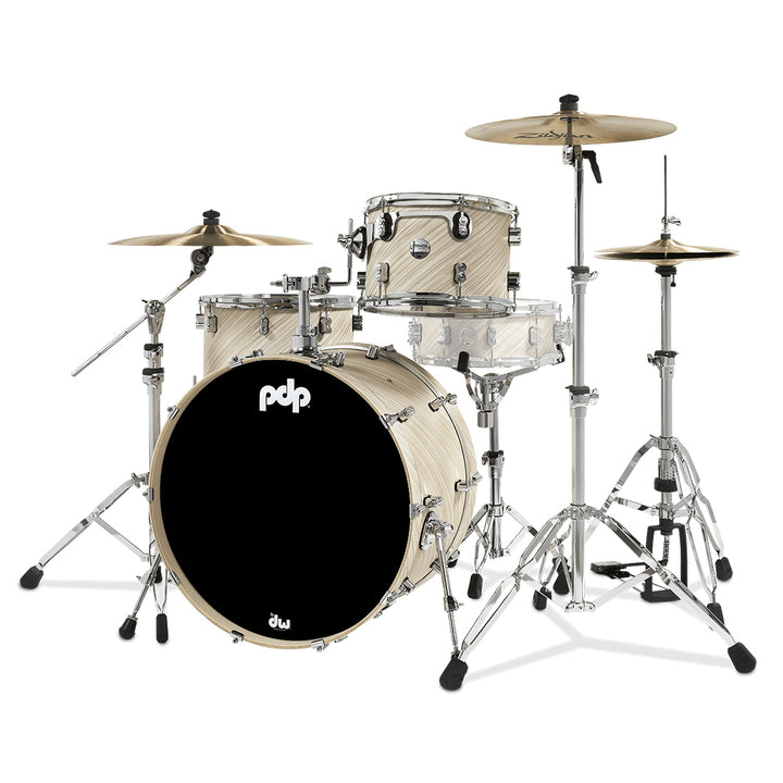 PDP Concept Maple Finish Ply CM Rock Kit Shell Pack w/ Chrome Hardware (14x24, 9x13, 16x16FT) - Twisted Ivory