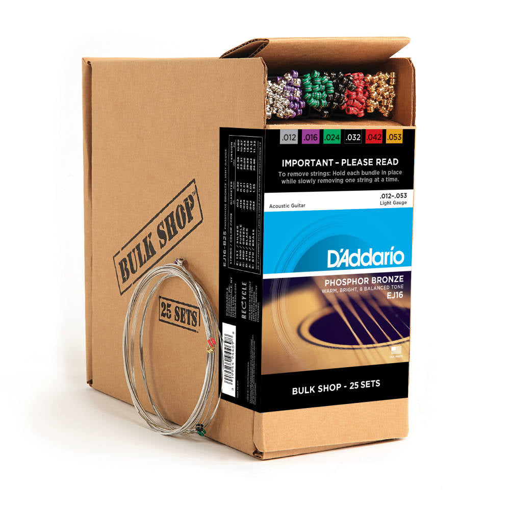 D'Addario EJ16-B25 - 25 SETS EJ16 PHOS BRONZE LIGHT