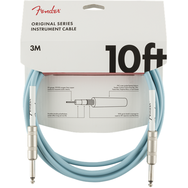 Fender Original Series Instrument Cables - Daphne Blue - 10ft