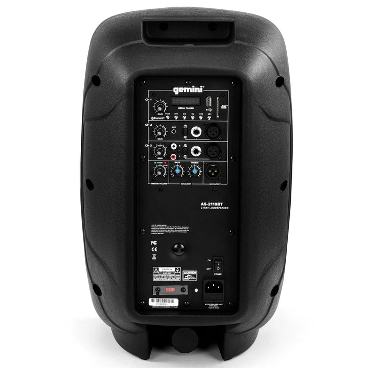 Gemini AS-21 Active 10” Powered Speaker w/ Bluetooth