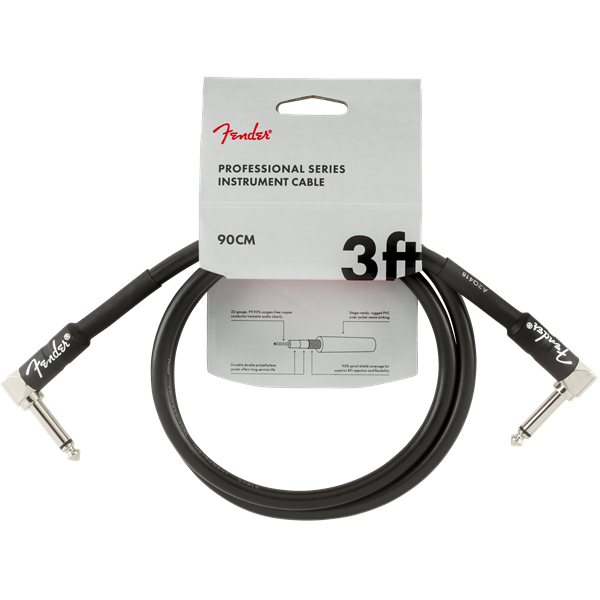 Fender Professional Series Instrument Cable - Black - 3ft