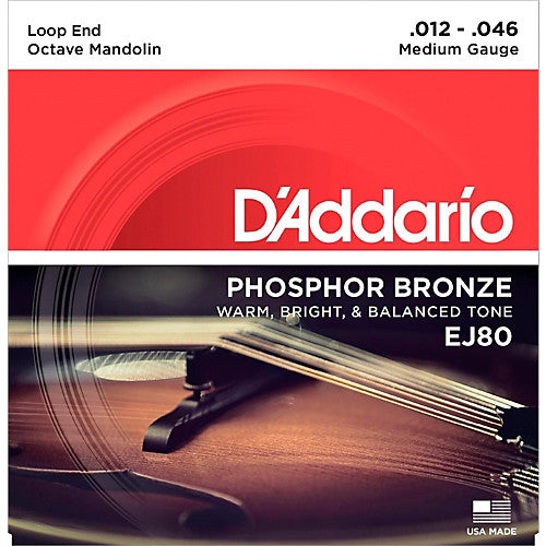 D'Addario EJ80 - SET OCTAVE MANDOLIN PB MED