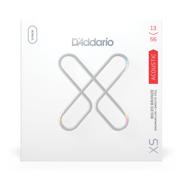 D'Addario XS ACOUSTIC GUITAR STRINGS - PHOSPHOR BRONZE, MEDIUM (3-PACK)
