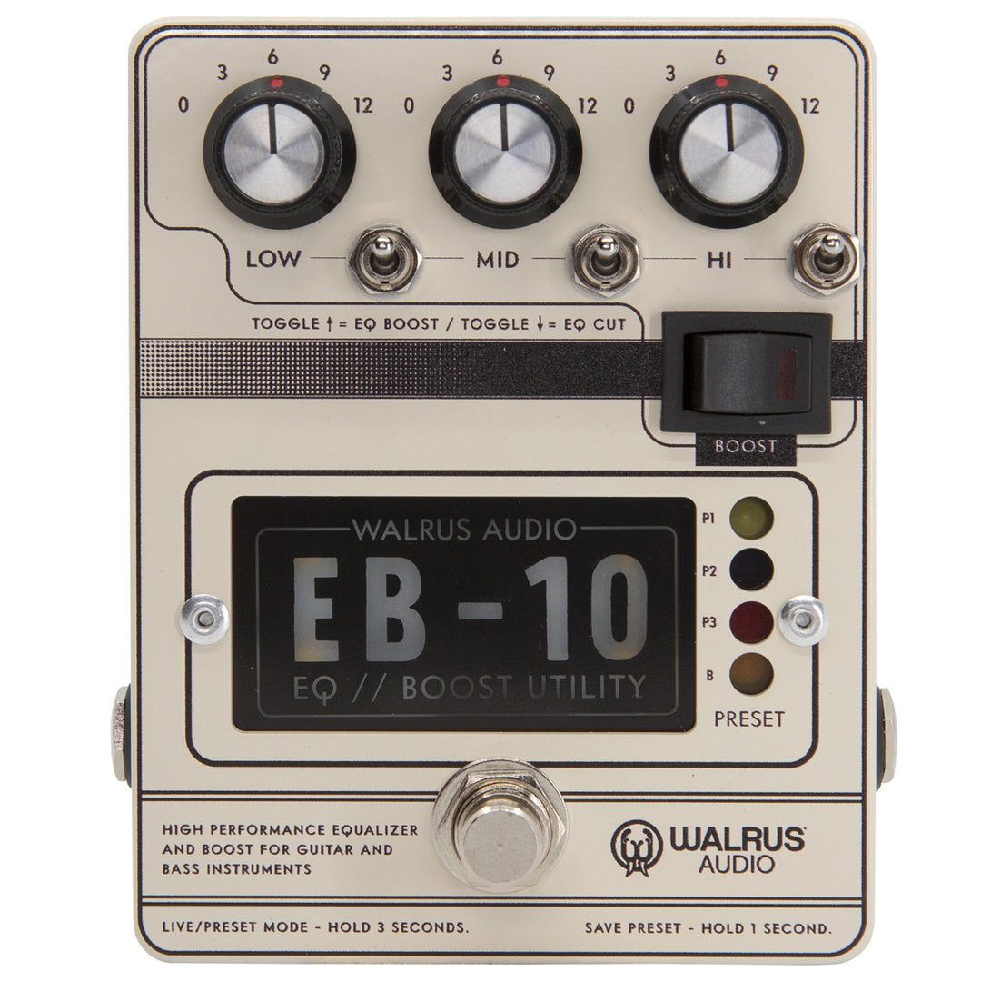 Walrus Audio EB-10 Preamp EQ Boost Guitar Effect Pedal - Cream