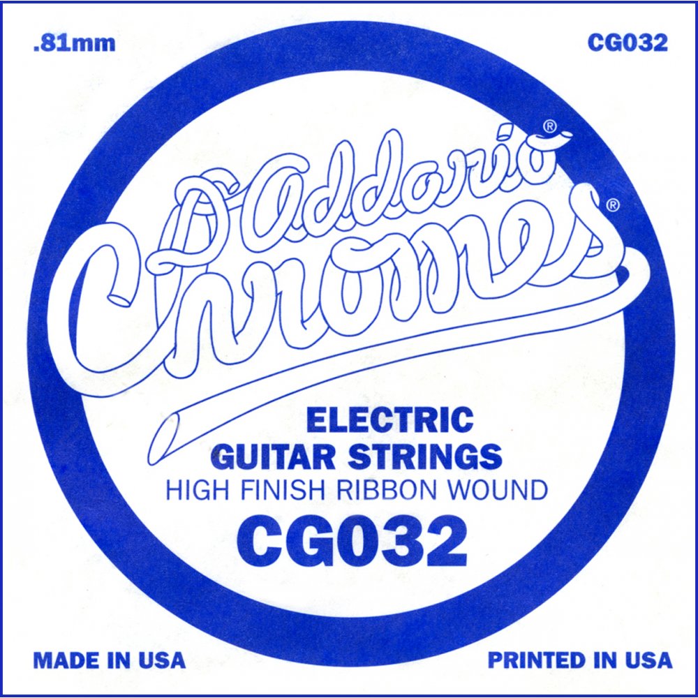 D'Addario CG032 - SINGLE CHROMES FLAT WND 032