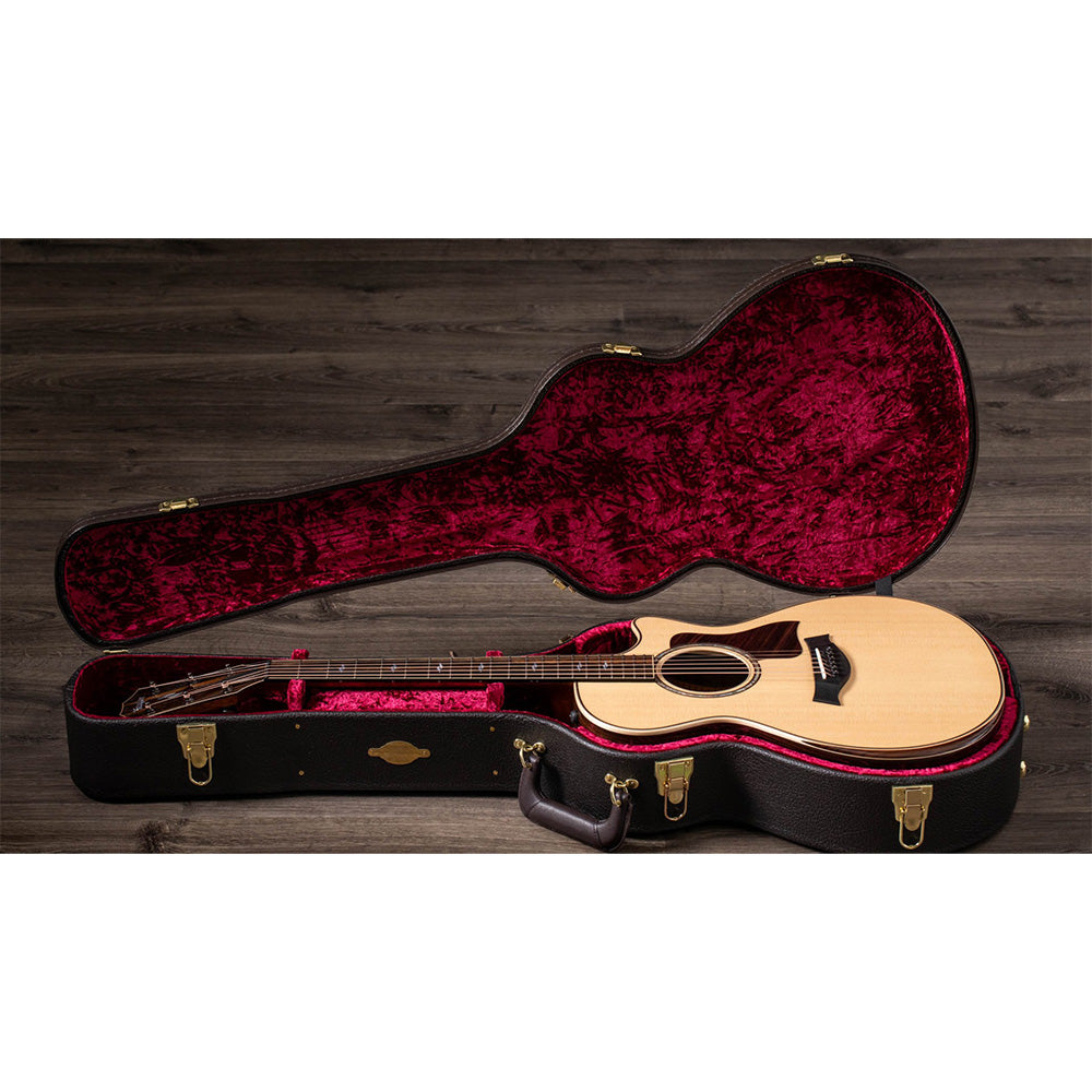 Taylor Guitars 812ce, Indian Rosewood Back and Sides, West African Crelicam Ebony Fretboard, Expression System ® 2 Electronics, Venetian Cutaway with Taylor Deluxe Hardshell Brown Case