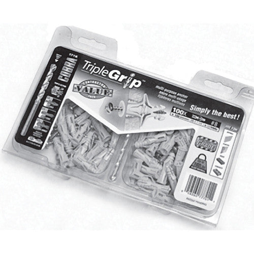 Primacoustic Cobra kit 100 Triple grip wall anchors, includes drill bit