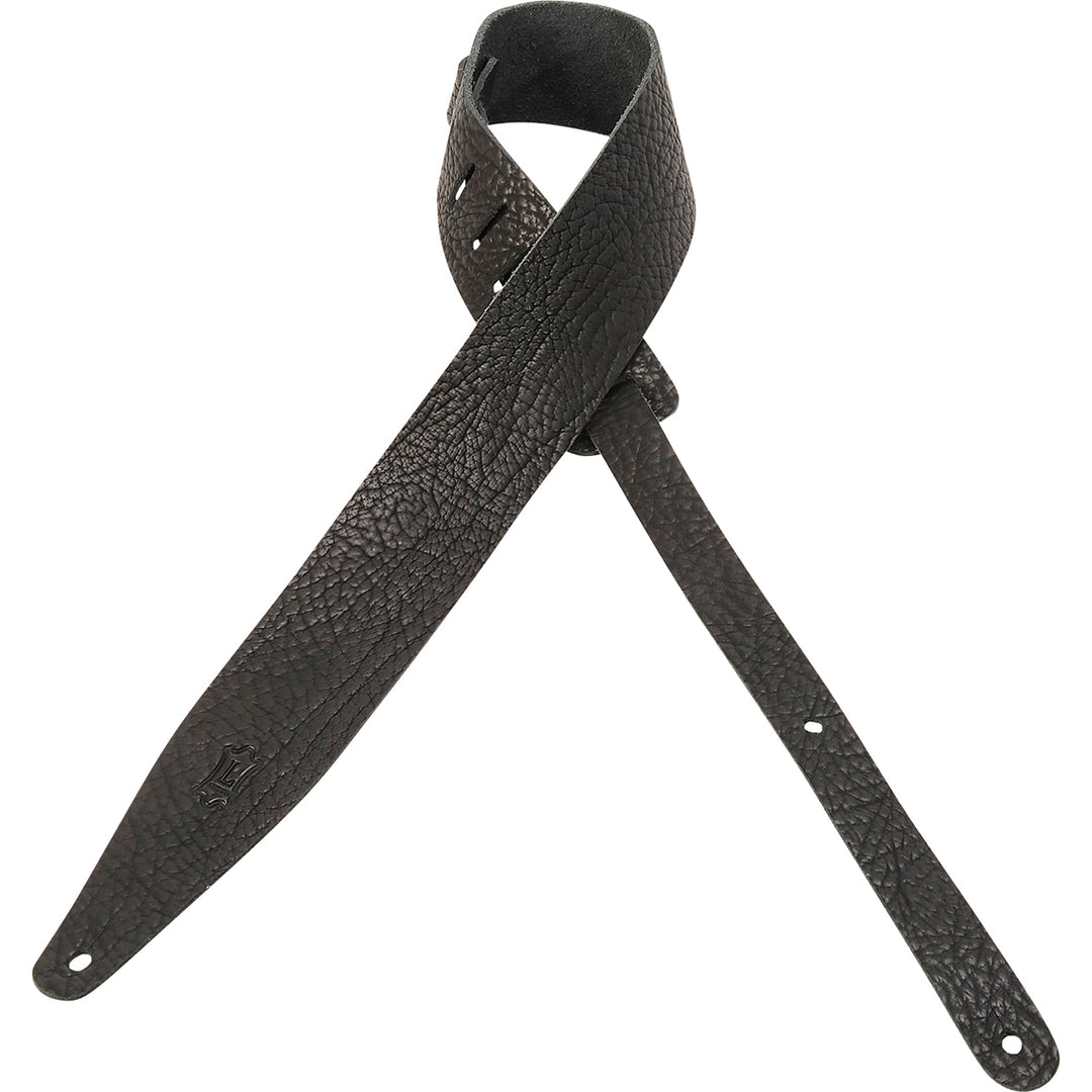 Levy's MVR317RTS-BLK Veg-Tan Leather Guitar Strap- Black
