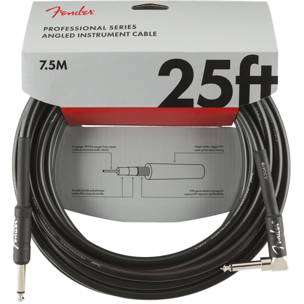 Fender Professional Series Instrument Cable - Black - 25ft