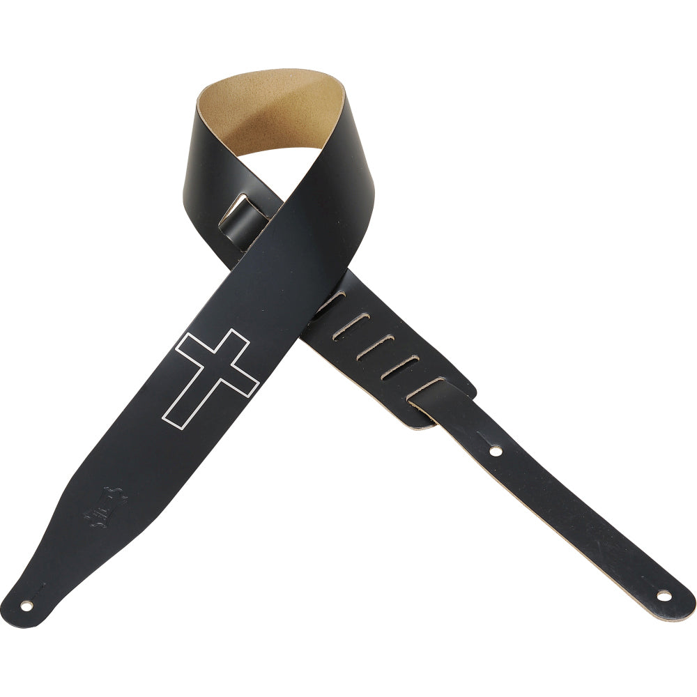Levy's M17CHC-BLK Chrome Tan Leather Guitar Straps