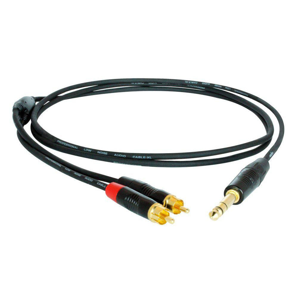 Digiflex HIN-1S-2R-15 - 15 Foot Pro Splitter Cable -TRS to 2 x RCA Plug