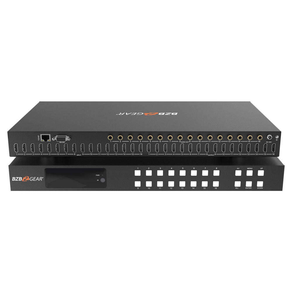 BZBGEAR - 16X16 4K UHD 18Gbps HDMI Matrix with Advance EDID/Downscaling/CEC