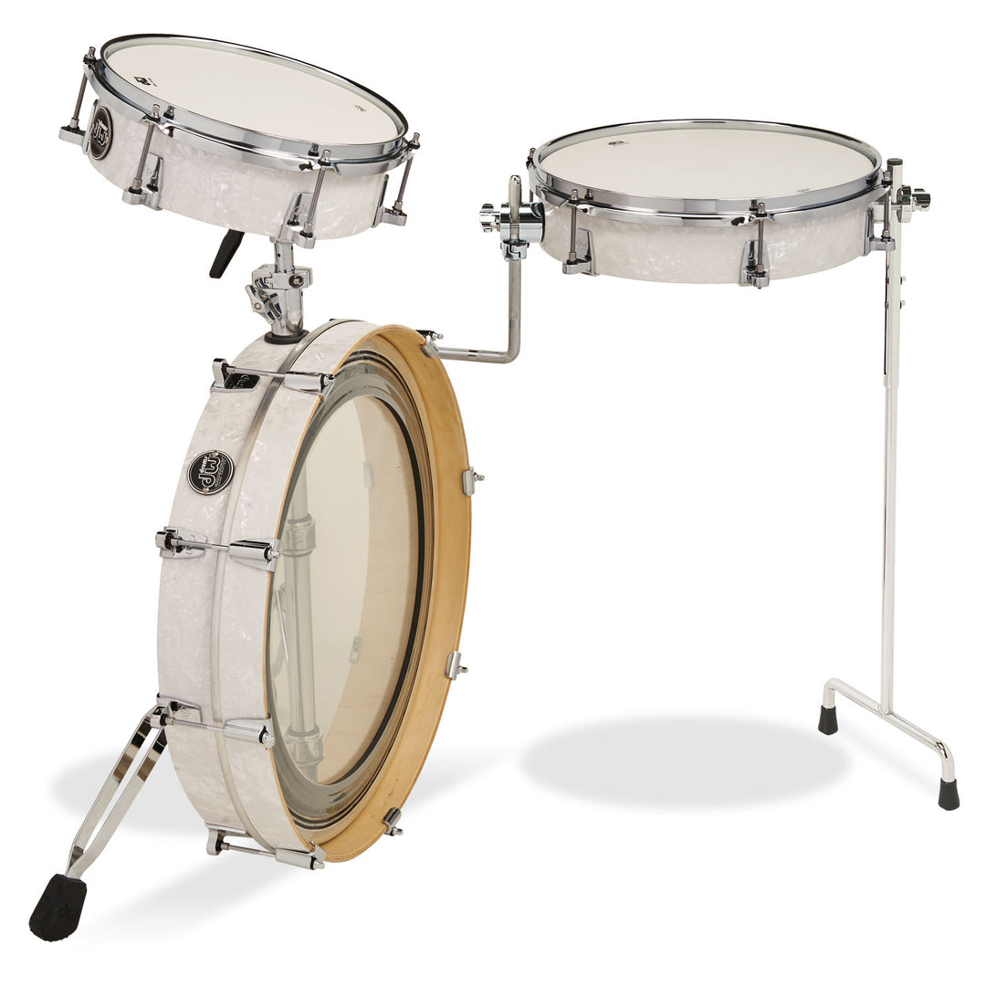 DW Performance Series Low Pro 3-Piece Shell Pack Finish Ply Drum Set (3x10, 3x13, 3x20) - White Marine