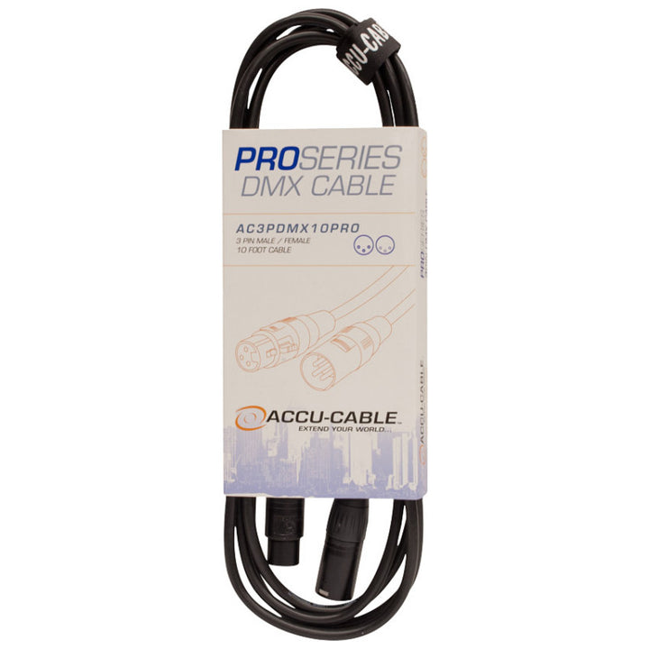 Accu-Cable Professional 3-Pin DMX Cable 10 Feet