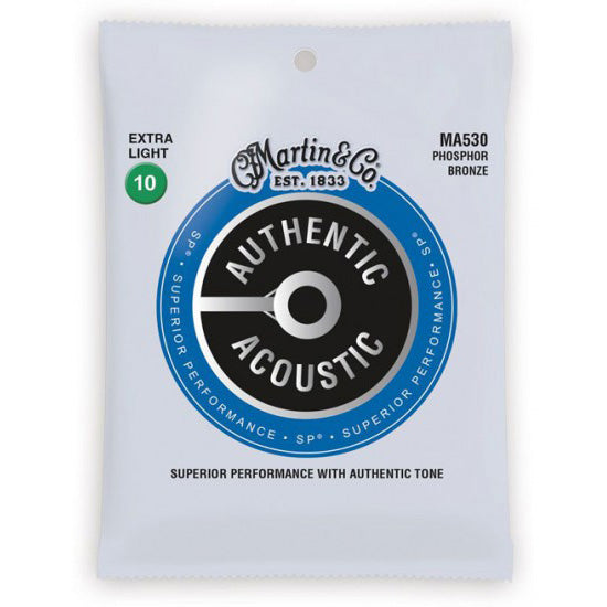 Martin MA530 Authentic Acoustic Superior Performance 92/8 Ph. Bronze Guitar Strings - Extra Light 10-47