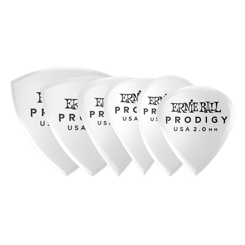 Ernie Ball Guitar Picks Prodigy (Bag of 6) White 2.0mm - Multipack