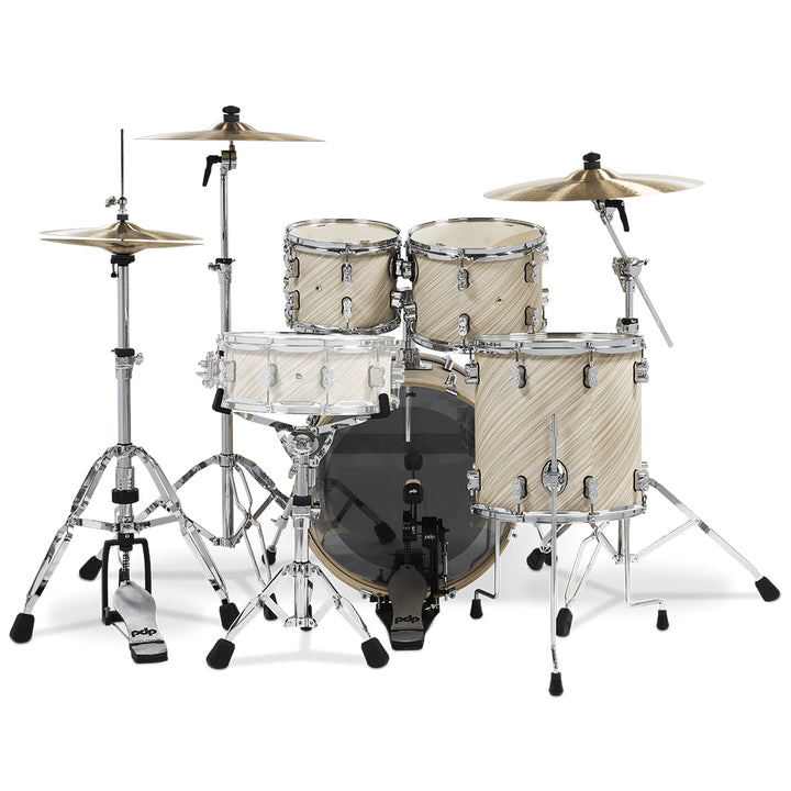 PDP Concept Maple Finish Ply CM Fusion Kit Shell Pack w/ Chrome Hardware (16x20 w/ BDM, 8x10, 9x12, 14x14FT) - Twisted Ivory
