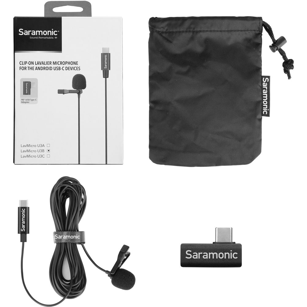 Saramonic LavMicro U3B Omnidirectional Lavalier Microphone w/ USB Type-C Connector - 19.6’ Cable