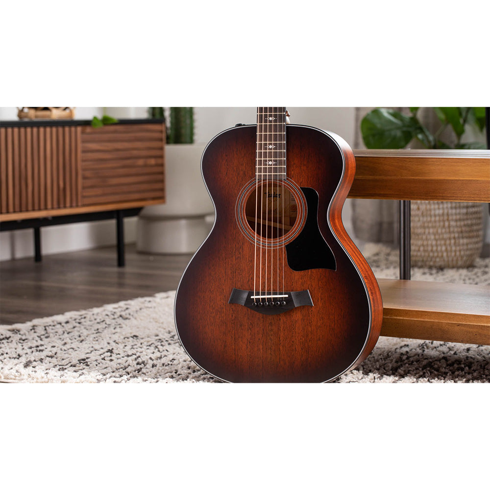 Taylor Guitars 322e 12-Fret, West African Crelicam Ebony Fretboard, Expression System ® 2 Electronics, Non-cutaway with Taylor Deluxe Hardshell Brown Case