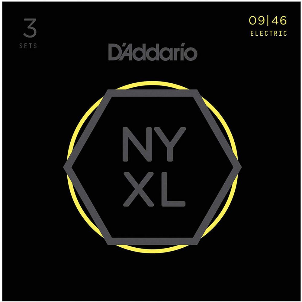 D'Addario NYXL0946-3P - 3-PACK ELEC GTR NYXL SUP LT/REG
