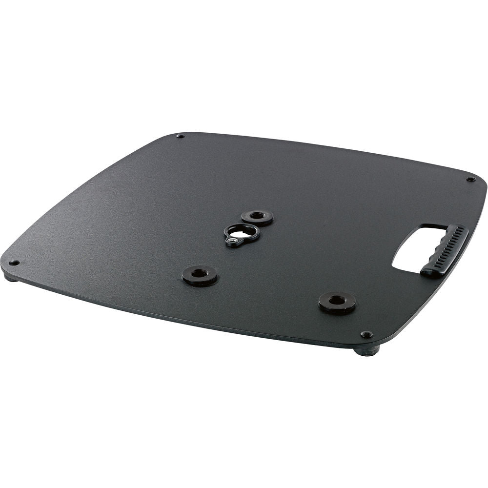 K&M 26706 Heavy-Duty Steel Base Plate with Three M20 Threads - Black