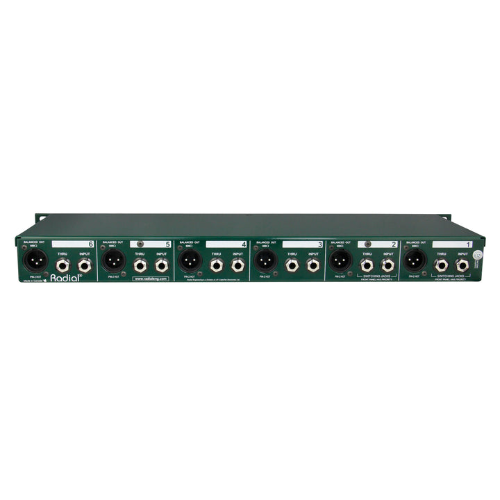 Radial JD 6 - Six-Channel Passive Direct Box with Jensen Transformers in Rackmount Chassis