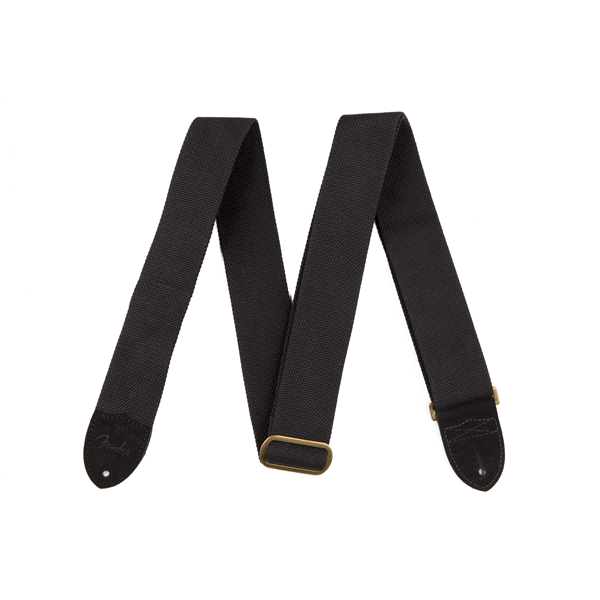 Fender Cotton/Leather Strap - Black