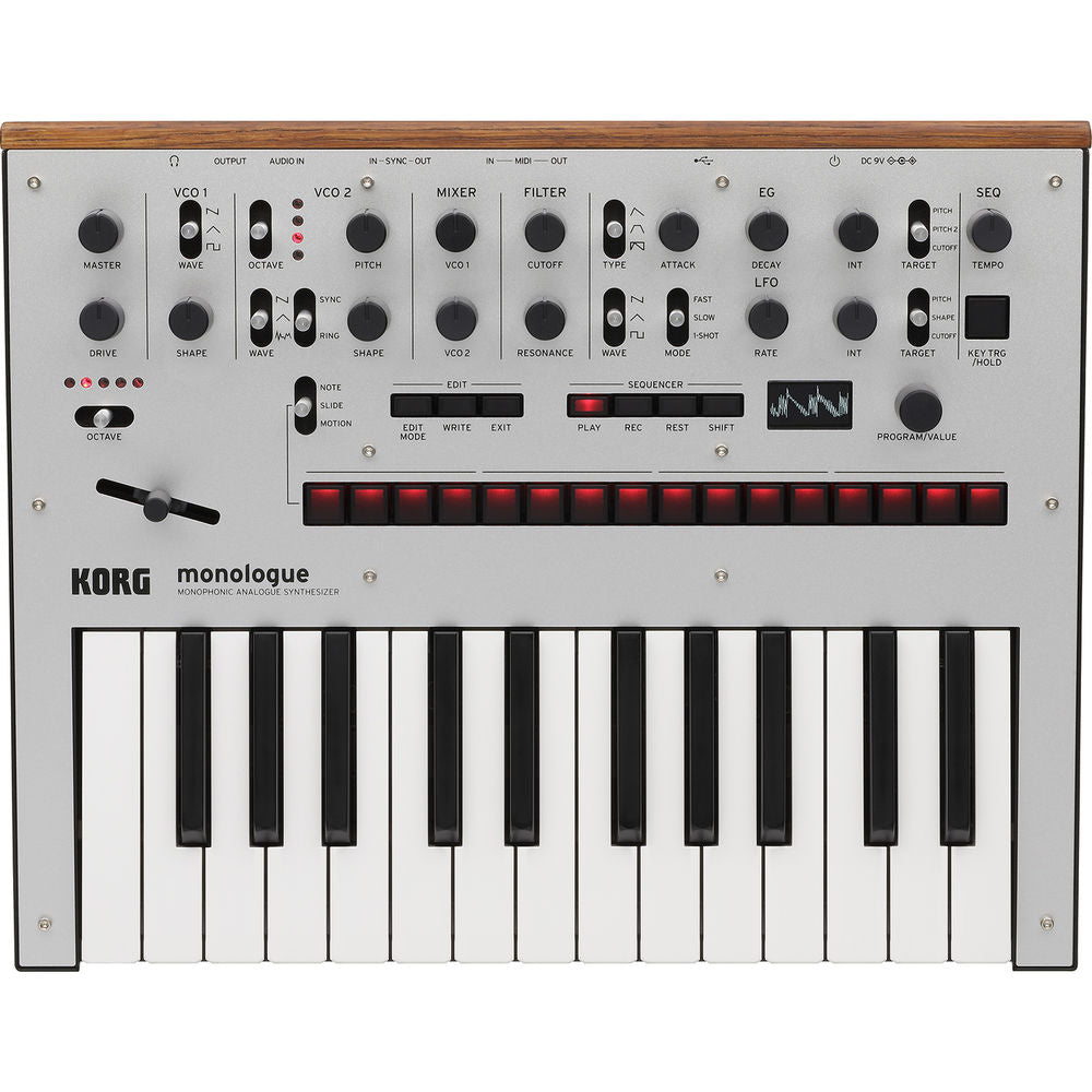 Korg Monologue Monophonic Analog Synthesizer (Silver)