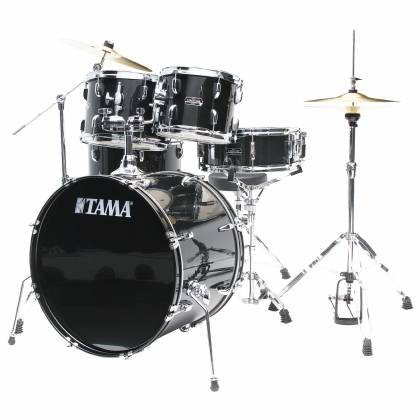 Tama ST52H5CBNS - Stagestar 5-Pc Drum Kit W/ Hardware, Throne, Cymbals. Complete Set - Black Night Sparkle