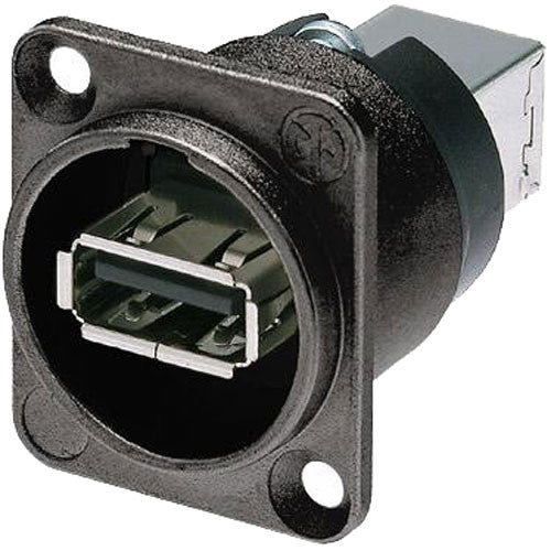 Neutrik NAUSB-W-B - Black Panel Mount USB Jack -Feedthrough -IP65