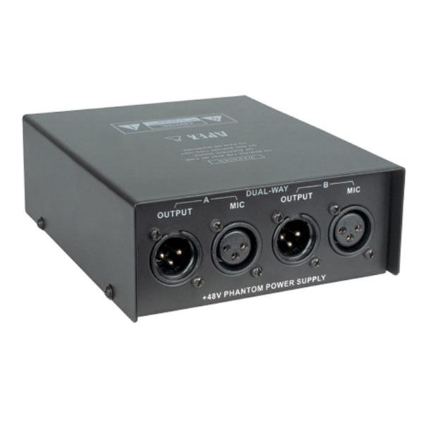 Apex APP22 Dual 48V Phantom Power Supply - 2 channels, 2x XLR female input, 2x XLR male output, AC Powered