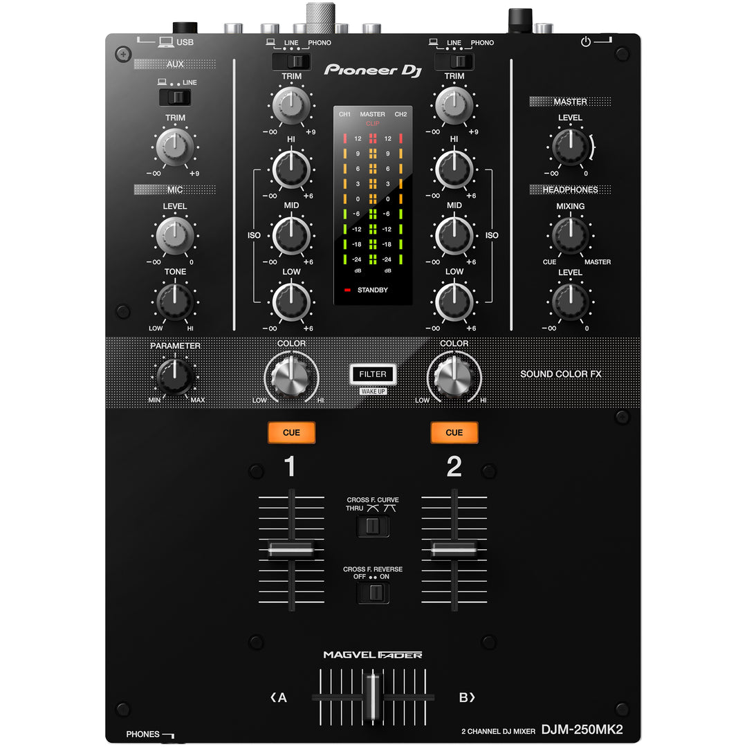 Pioneer DJ DJM-250 MK2 Compact 2-Channel DJ Mixer