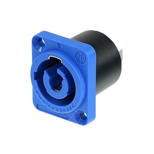 Neutrik NAC3MPA-1-WOT - 3 Pole Chassis AC Connector -Power In -No Tab Divider-Blue