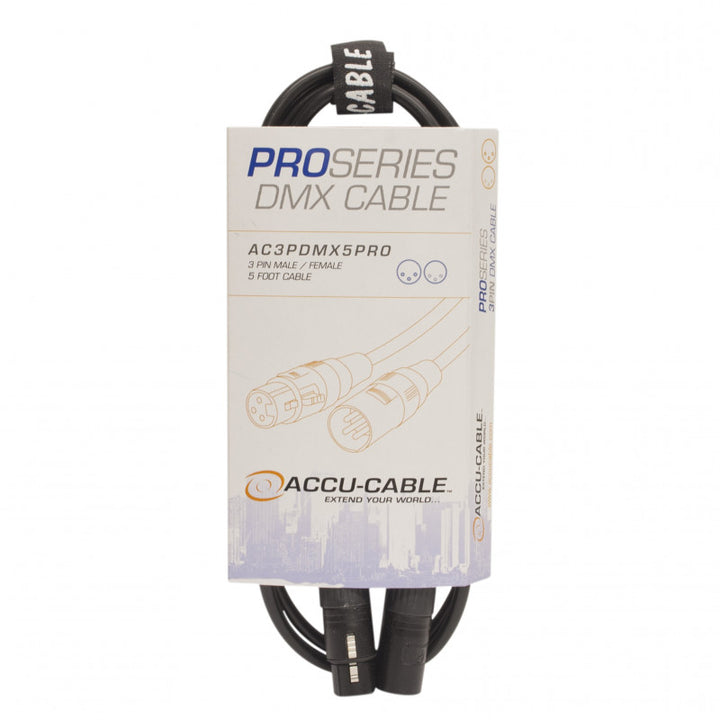 Accu-Cable Professional 3-Pin DMX Cable 5 Feet