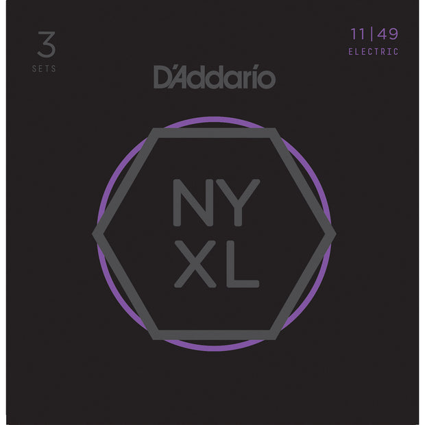 D'Addario NYXL1149-3P - 3-PACK ELEC GTR NYXL MEDIUM