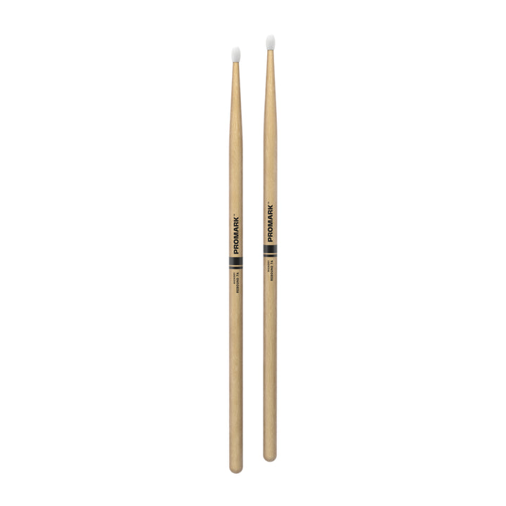 Promark RBH535N-Promark Rebound 7A Hickory Drumsticks, Oval Nylon Tip