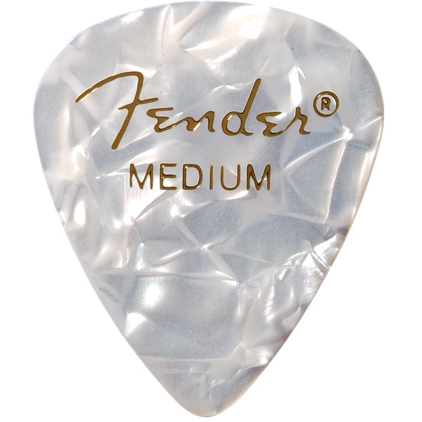 Fender Guitar Pick 351 Shape Premium 1 Gross - White Moto - Medium, 144-Count