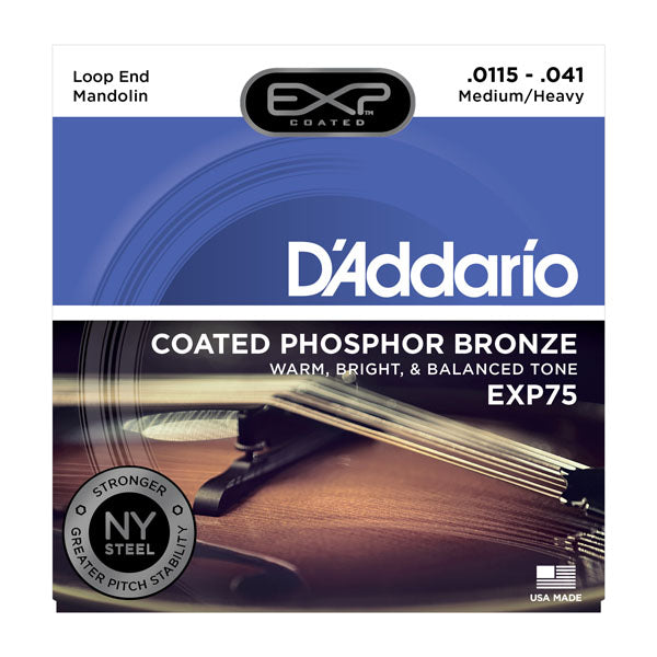 D'Addario EXP75 - SET MANDOLIN EXP PB MED/HVY