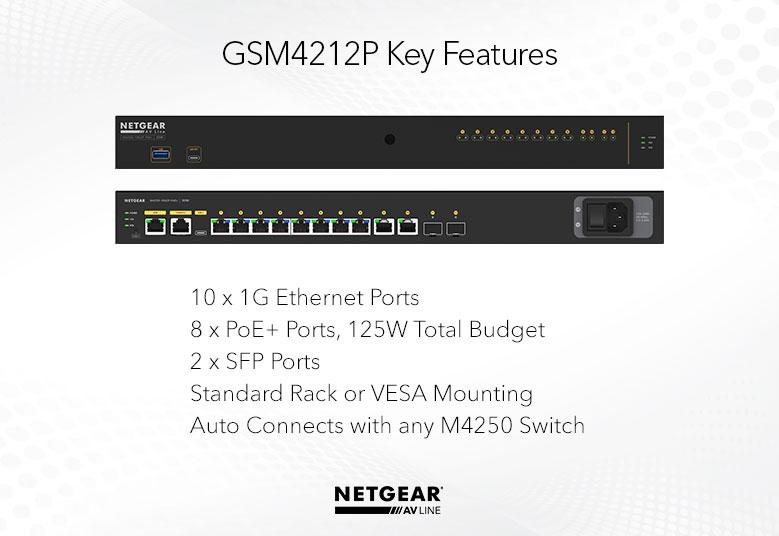 Netgear M4250-10G2F-POE+ 10-port Gigabit managed switch
