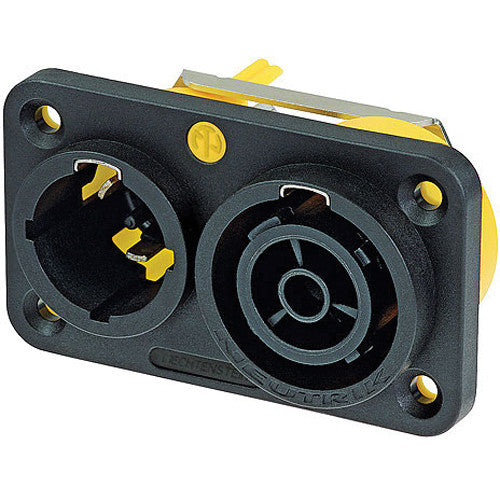 Neutrik NAC3PX - 3 Pole Chassis AC Connector -In-Out Duplex -20A