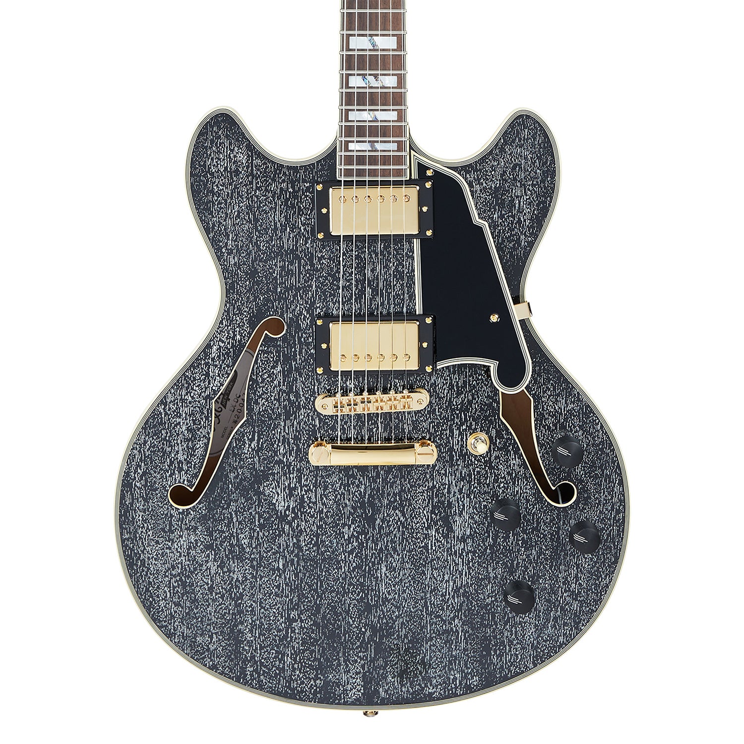 D'Angelico Excel DC Semi-Hollow Electric Guitar (Black Dog