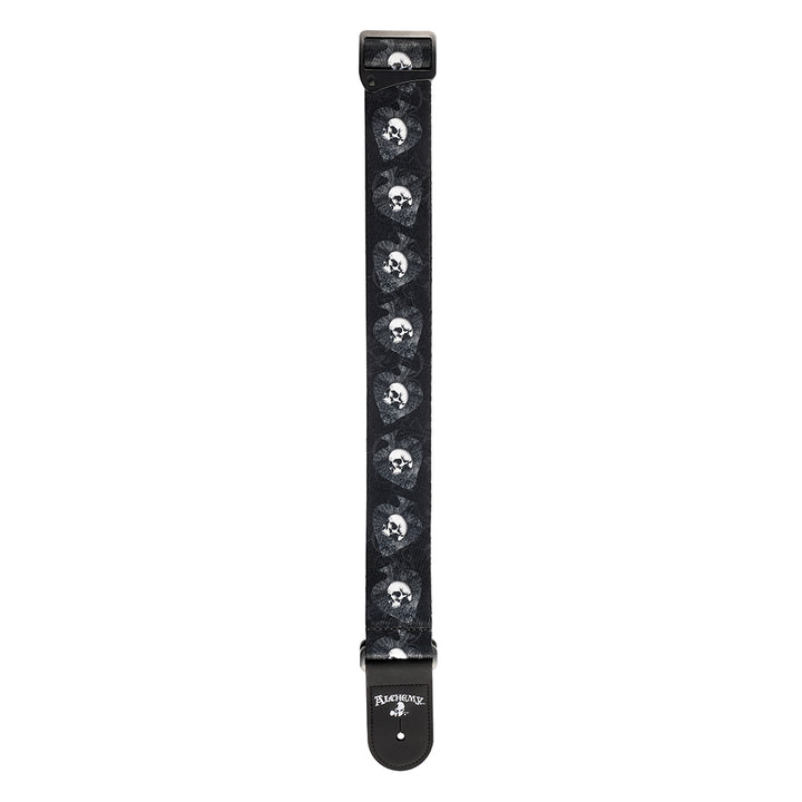 D'Addario ALCHEMY WOVEN GUITAR STRAP 50MM - SKULLS IN SPADES