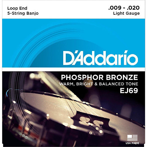 D'Addario EJ69 - SET BANJO PHOS BRZ LITE