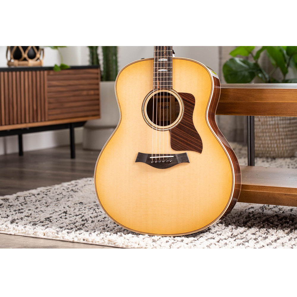 Taylor Guitars 818e, Indian Rosewood Back and Sides, West African Crelicam Ebony Fretboard, Expression System ® 2 Electronics with Taylor Deluxe Hardshell-Western Floral Case