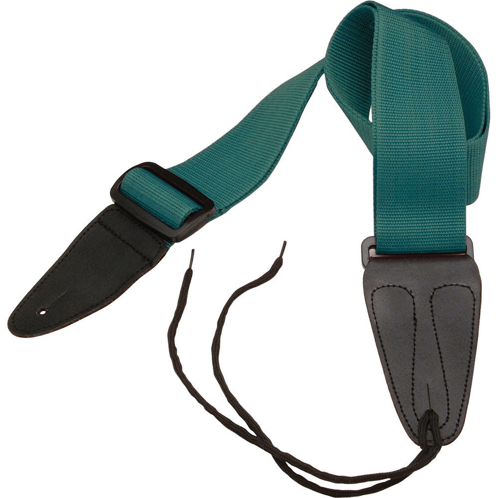 On-Stage GSA10 Guitar Strap with Leather Ends - Green